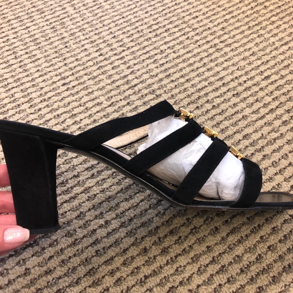 St. John Black Heeled Sandals